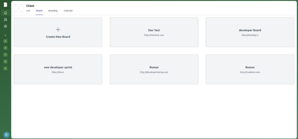 ReadyBrief SaaS board interface for client and campaign workspaces