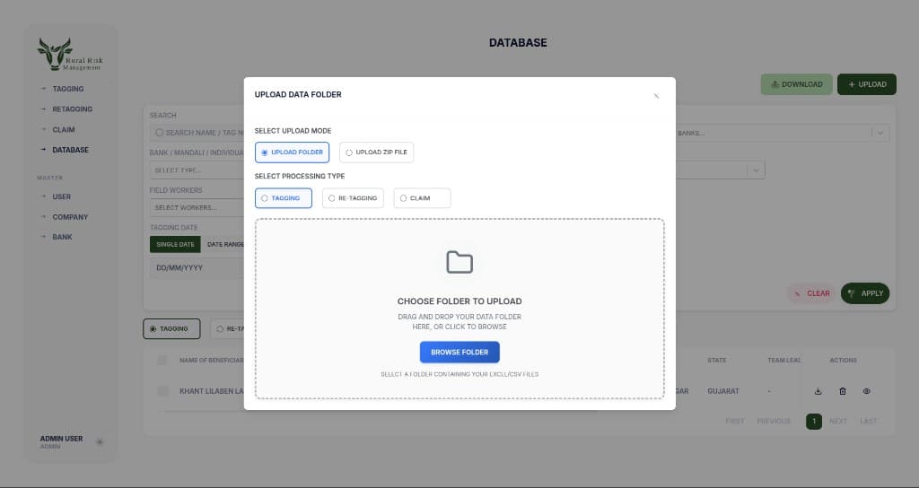 CIMS Drive-style folder upload for tagging workbooks